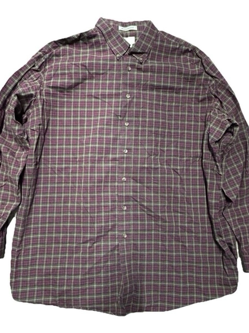 Men’s LL Bean Wrinkle Resistant Red Green Plaid Button Down Shirt Size XXLT